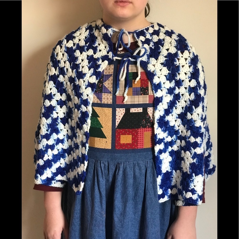 Rare Vintage 1950’s Handmade Shawl Poncho